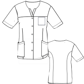 Patron ropa, Fashion sewing pattern, molde confeccion, patronesymoldes.com Chaqueta enfermera  9284 UNIFORMES Chaquetas